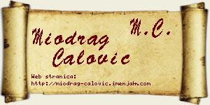 Miodrag Ćalović vizit kartica
